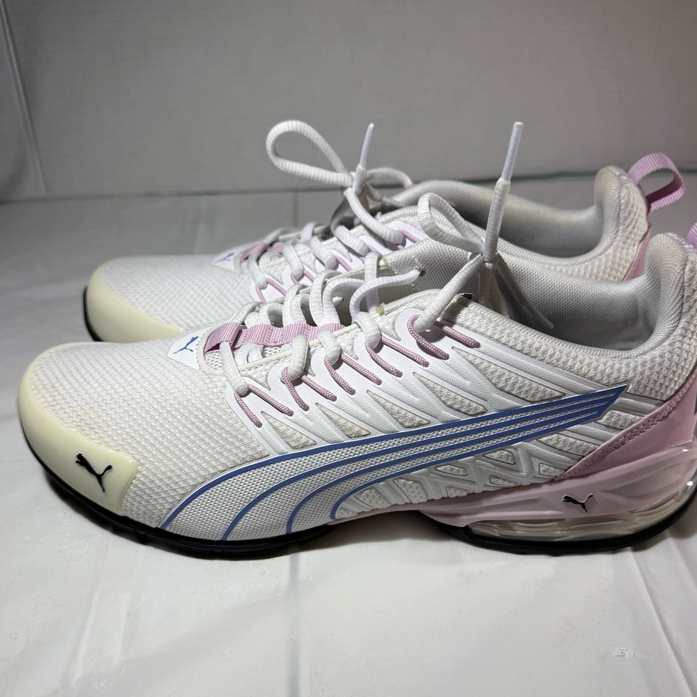 Puma White and Light Purple SoftFoam Sneakers